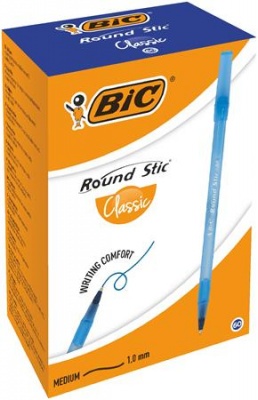 Golyóstoll, 0,32 mm, kupakos, BIC "Round Stic Classic", kék