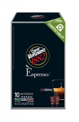 Kávékapszula, Nespresso® kompatibilis, 10 db, CAFFÉ VERGNANO "Espresso Intenso"