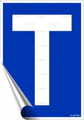 Információs matrica, 25x17,5 cm, tanuló vezető T betű, kék