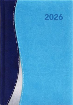 Naptár, tervező, A5, napi, DAYLINER, "Dubai", kék-világoskék