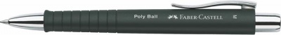 Golyóstoll, 0,7 mm, nyomógombos fekete tolltest, FABER-CASTELL "Poly Ball", kék