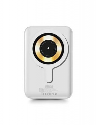 Power bank, mágneses (vezeték nélküli), 10.000mAh, URBAN FACTORY, krétafehér