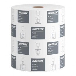 Kéztörlő, tekercses, 2 rétegű, KATRIN, "Plus M/100", hófehér