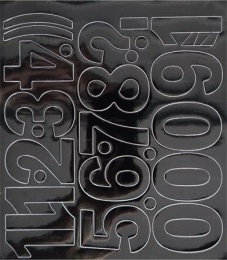 Öntapadós matrica, 5 cm-es, számlap, fekete