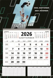 Naptár, fali, diák, 2026/2027 tanév, TOPTIMER, "Foci"